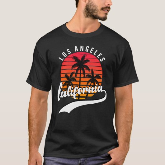 Los Angeles Retro Sunset Mannen, T-Shirt (Voorkant)