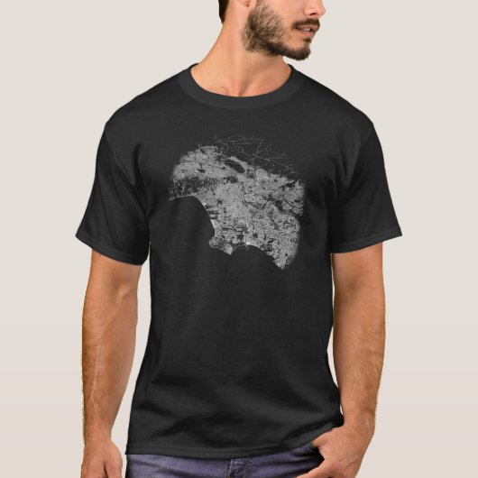 Los Angeles Road Map T-Shirt (Voorkant)