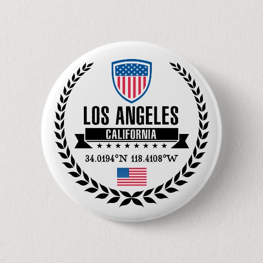 Los Angeles Ronde Button 5,7 Cm (Voorkant)
