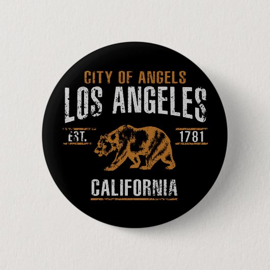 Los Angeles Ronde Button 5,7 Cm (Voorkant)