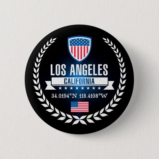 Los Angeles Ronde Button 5,7 Cm (Voorkant)