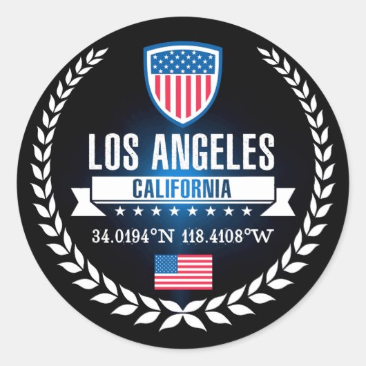 Los Angeles Ronde Sticker (Voorkant)