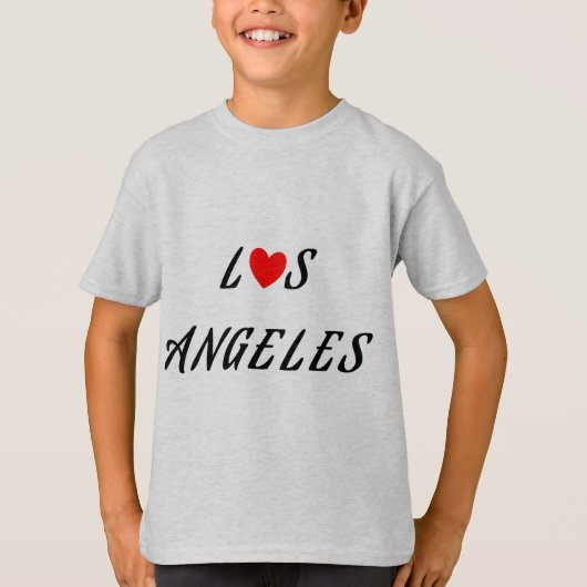Los Angeles rood hart T-shirt (Voorkant)
