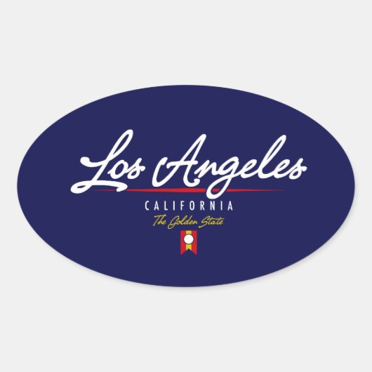 Los Angeles Script Ovale Sticker (Voorkant)