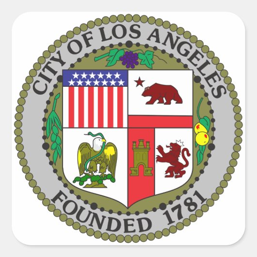 Los Angeles Seal Vierkante Sticker (Voorkant)