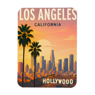 Los Angeles Silhouette en Hollywood Hills Magneet