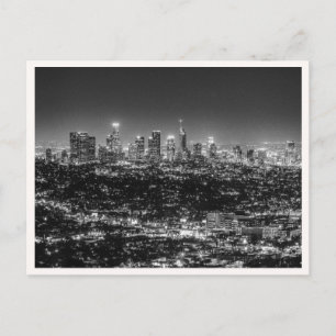 Los Angeles Silhouette 's Nachts Downtown View Fot Briefkaart