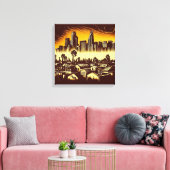 Los Angeles Skyline #1 Canvas Afdruk (Insitu (Woonkamer))