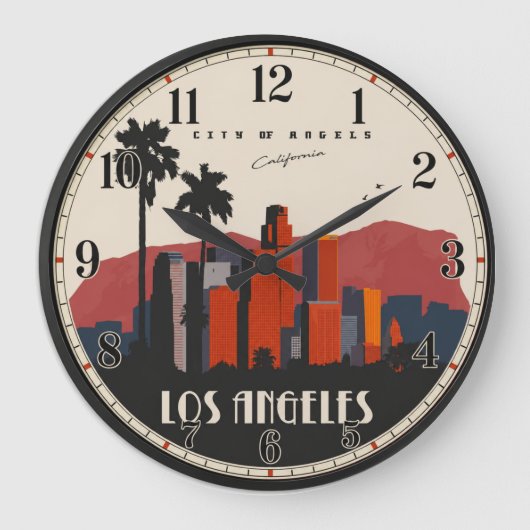 Los Angeles Skyline Art Deco Grote Klok (Voorkant)