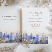 Los Angeles Skyline Bewaar de datum van bestemming Kaart