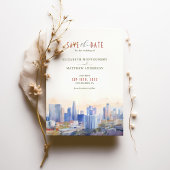 Los Angeles Skyline Bewaar de datum van bestemming Kaart