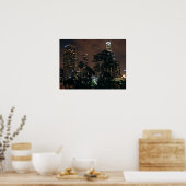 Los Angeles Skyline bij nacht Poster (Keuken)