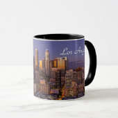 Los Angeles Skyline bij schemering, Mok koffie (Voorkant rechts)