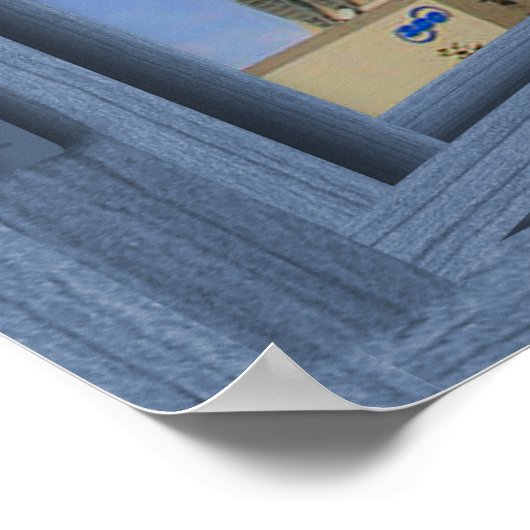 Los Angeles Skyline Blue 6 Pane Open Window Poster (Hoek)