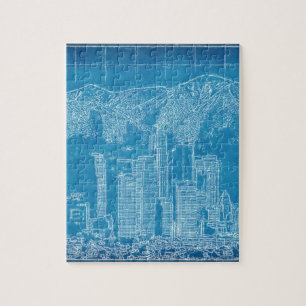 Los Angeles Skyline Blueprint Legpuzzel