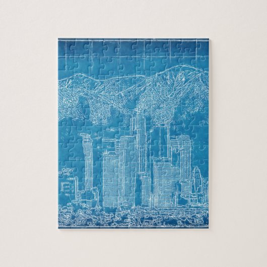 Los Angeles Skyline Blueprint Legpuzzel (Verticaal)