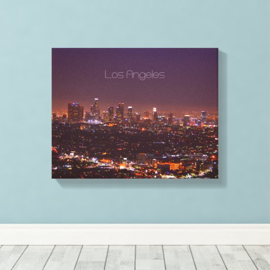 Los Angeles Skyline Canvas Afdruk (Insitu (Houten vloer))