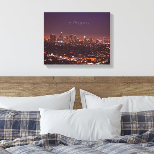 Los Angeles Skyline Canvas Afdruk (Insitu (Slaapkamer))