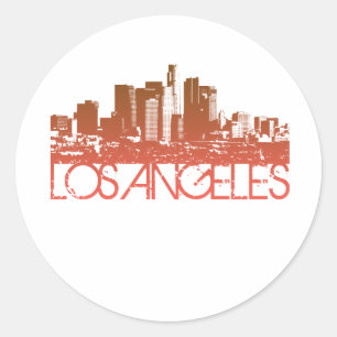 Los Angeles Skyline Design Ronde Sticker