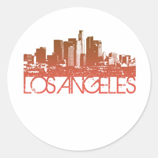 Los Angeles Skyline Design Ronde Sticker (Voorkant)