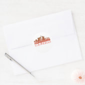 Los Angeles Skyline Design Ronde Sticker (Envelop)