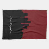 Los Angeles Skyline| Donkerrood Theedoek (Horizontaal)