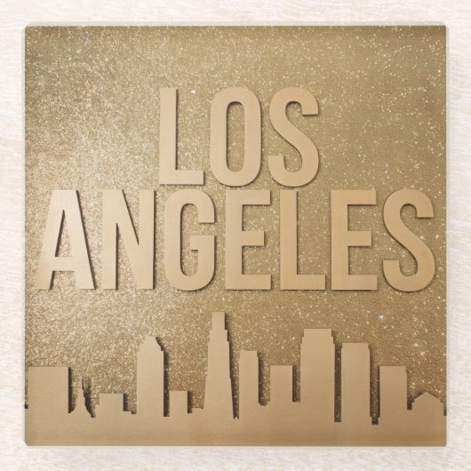 Los Angeles Skyline Gold Onderzetters (Voorkant)