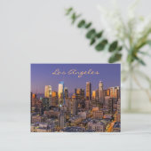 Los Angeles Skyline - Golden Light Briefkaart (Staand voorkant)