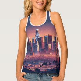 Los Angeles Skyline Graphic Vrouwen Tanktop
