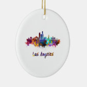 Los Angeles skyline in watercolor Keramisch Ornament (Rechts)