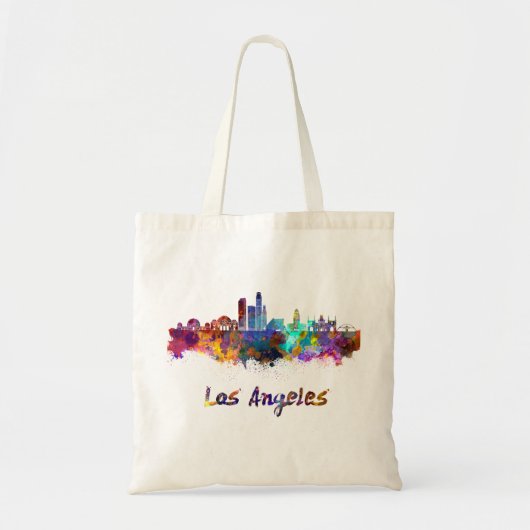 Los Angeles skyline in waterverf Tote Bag (Voorkant)