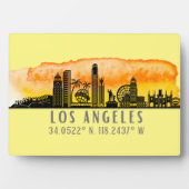 Los Angeles Skyline Latitude en Longitude Fotoplaat (voorkant)