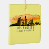 Los Angeles Skyline Latitude en Longitude Keramisch Ornament (Rechts)