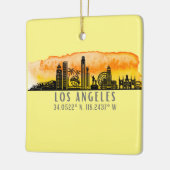 Los Angeles Skyline Latitude en Longitude Keramisch Ornament (Links)