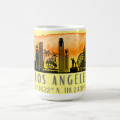 Los Angeles Skyline Latitude en Longitude Koffiemok (Center)