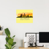 Los Angeles Skyline Latitude en Longitude Poster (Thuiskantoor)