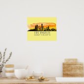 Los Angeles Skyline Latitude en Longitude Poster (Keuken)