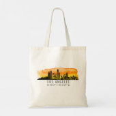 Los Angeles Skyline Latitude en Longitude Tote Bag (Achterkant)