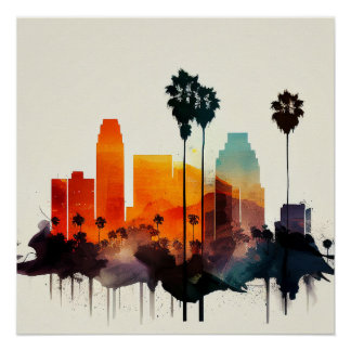 Los Angeles Skyline Perfect Poster