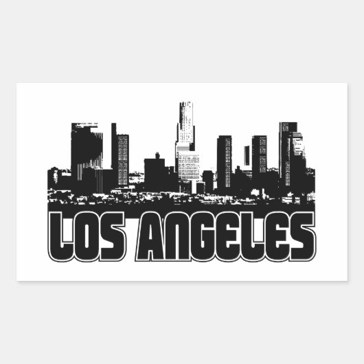 Los Angeles Skyline Rechthoekige Sticker (Voorkant)