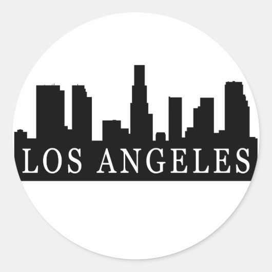 Los Angeles Skyline Ronde Sticker (Voorkant)