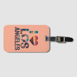 Los Angeles Skyline Sunset & Hollywood Typografie Bagagelabel