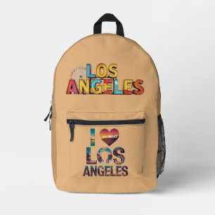 Los Angeles Skyline Sunset & Hollywood Typografie Bedrukte Rugzak