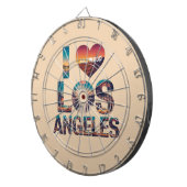Los Angeles Skyline Sunset & Hollywood Typografie Dartbord (Voorkant Rechts)