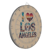 Los Angeles Skyline Sunset & Hollywood Typografie Dartbord (Voorkant Links)