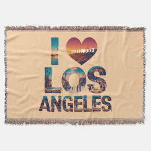 Los Angeles Skyline Sunset & Hollywood Typografie Deken