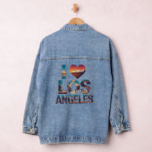 Los Angeles Skyline Sunset & Hollywood Typografie Denim Jacket (Hangar)