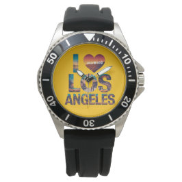 Los Angeles Skyline Sunset & Hollywood Typografie Horloge