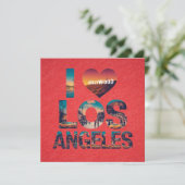 Los Angeles Skyline Sunset & Hollywood Typografie Kaart (Staand voorkant)