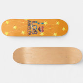 Los Angeles Skyline Sunset & Hollywood Typografie Persoonlijk Skateboard (Horizontaal)